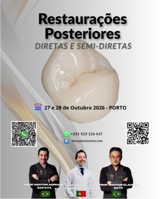 TRIPLA FORMAÇÃO | FACETAS E LENTES DE CONTACTO CERÂMICAS + FACETAS DIRETAS EM RESINA COMPOSTA + RESTAURAÇÕES POSTERIORES DIRETAS E SEMI-DIRETAS